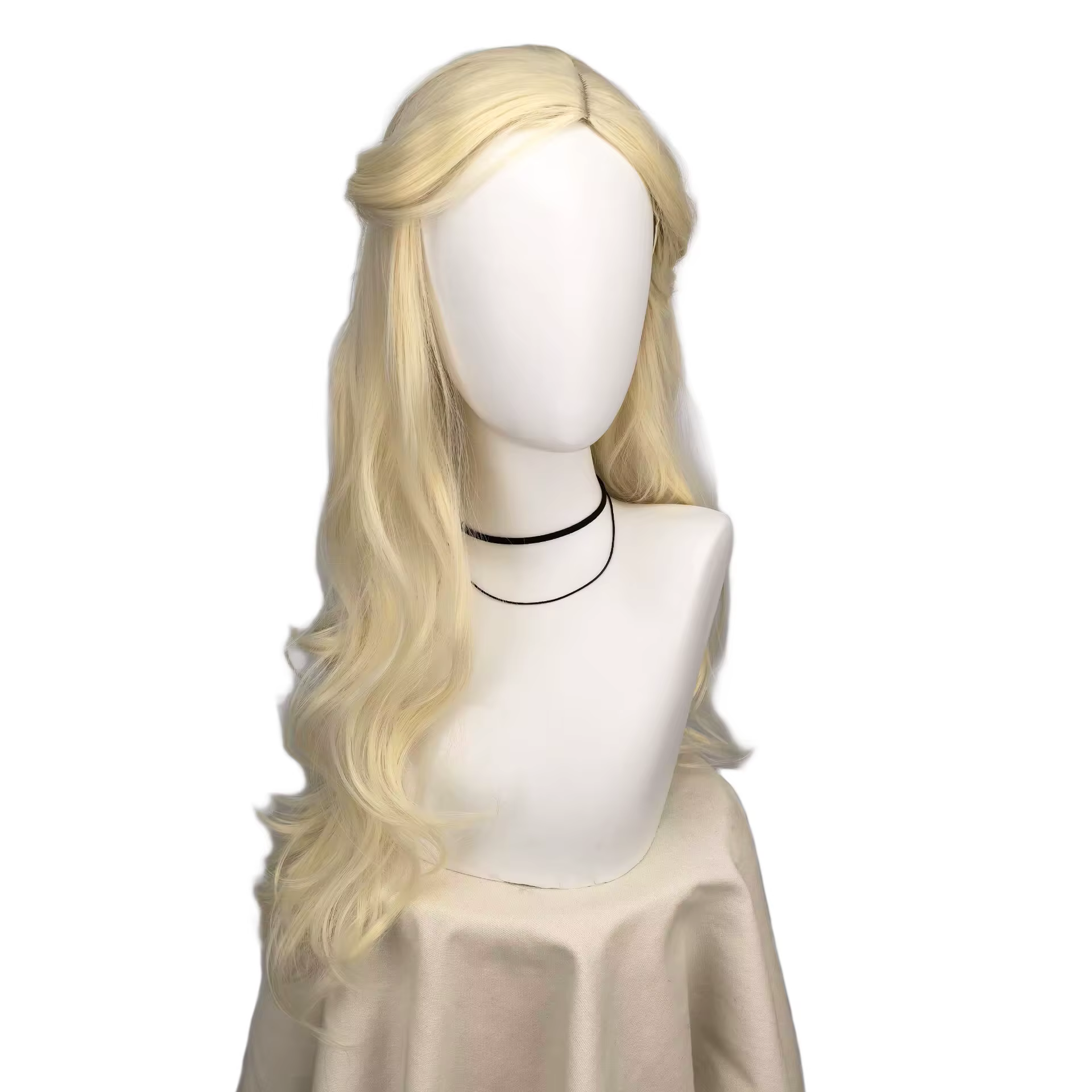 Glinda Cosplay perruque pour femmes filles méchante longue ondulée Blonde résistant à la chaleur synthétique cheveux