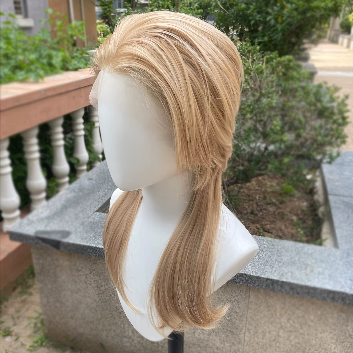 Perruques Lace Front wig synthétiques blondes de couleurs mélangées 13x4