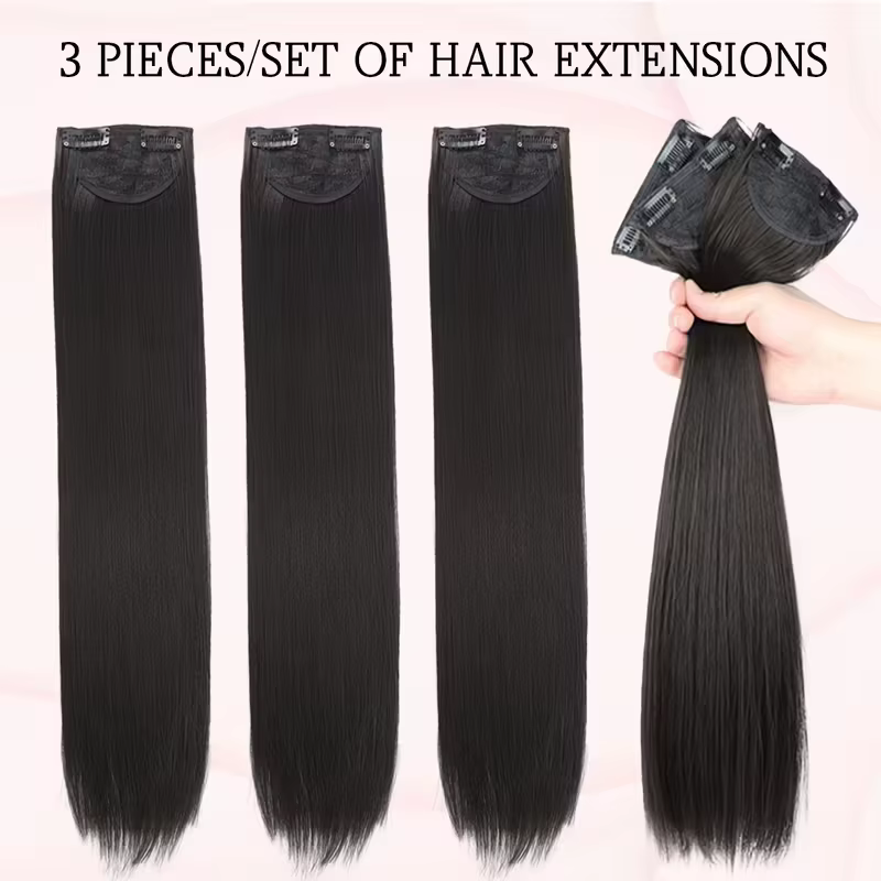 Extension capillaire synthétique longue et lisse de 24 pouces