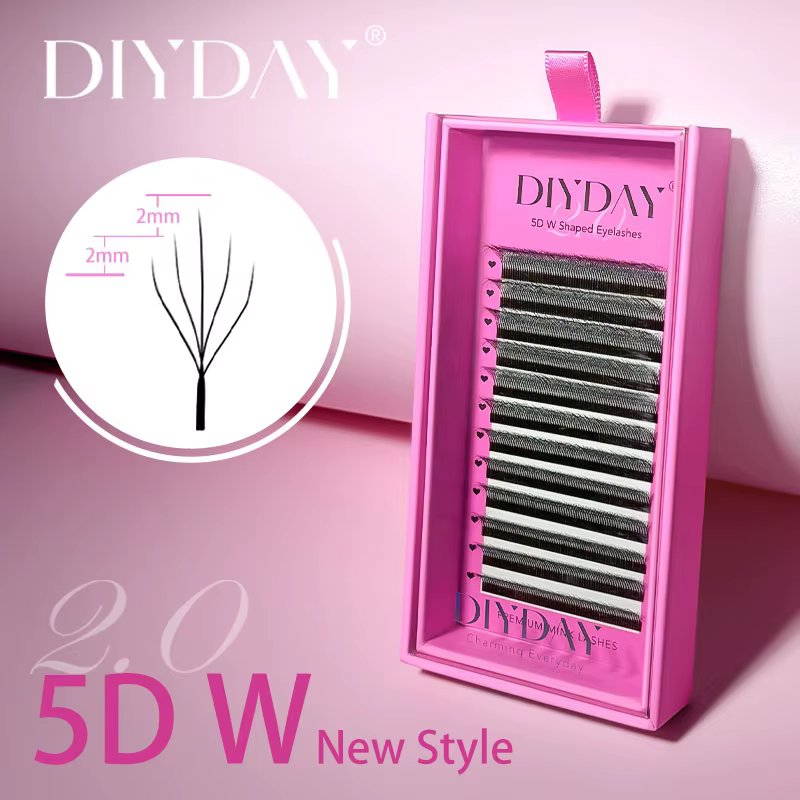DIYDAY Nouveau Style Extensions de Cils 5D en Forme de W Différentes Longueurs Faux