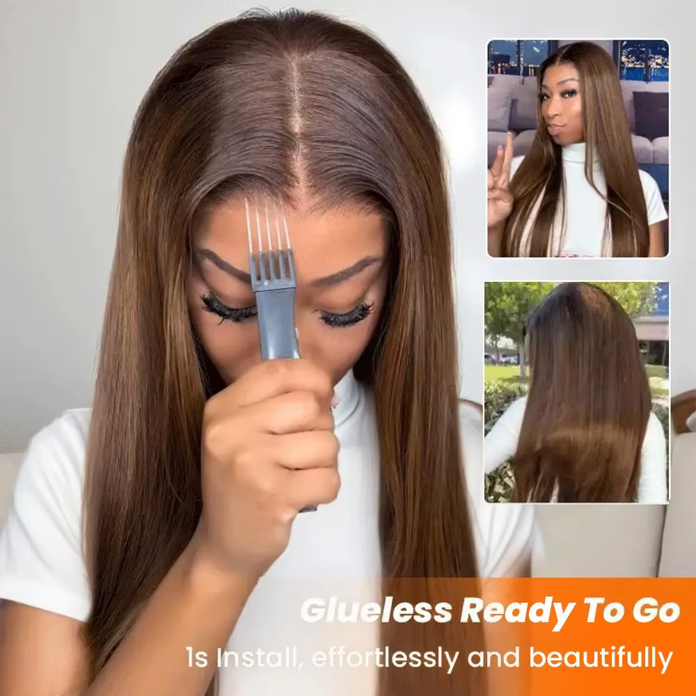 Perruque sans colle Blonde Caramel Go 7x5