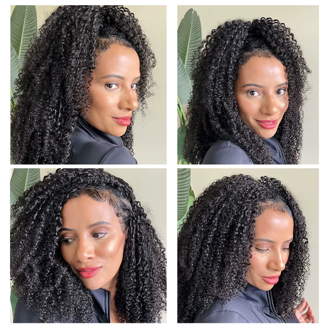 Extensions de cheveux humains bouclés crépus à crocheter