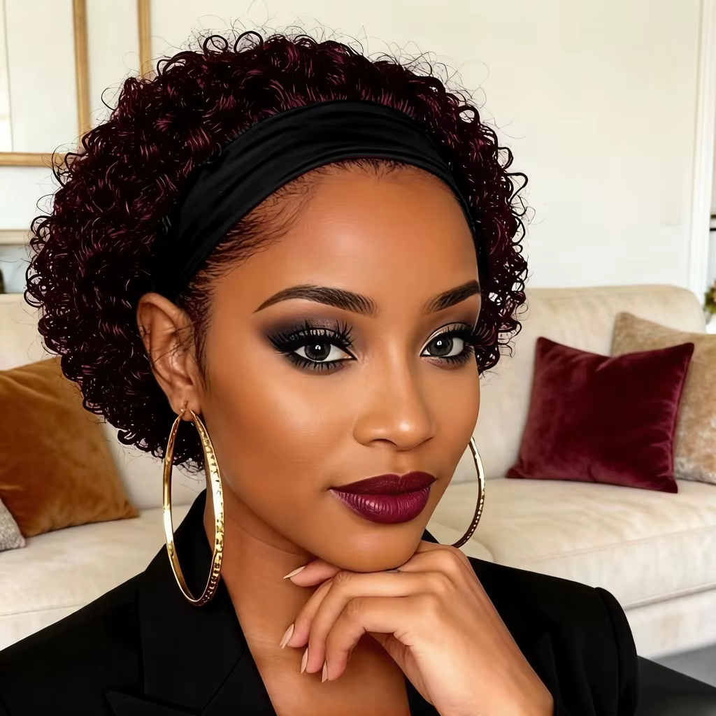 Perruque bandeau en cheveux naturels pour femme