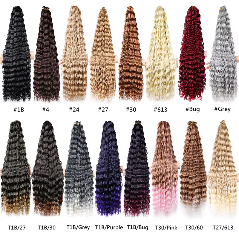 WIGSIN 30 pouces synthétique longue vague profonde torsion Crochet cheveux Afro bouclés