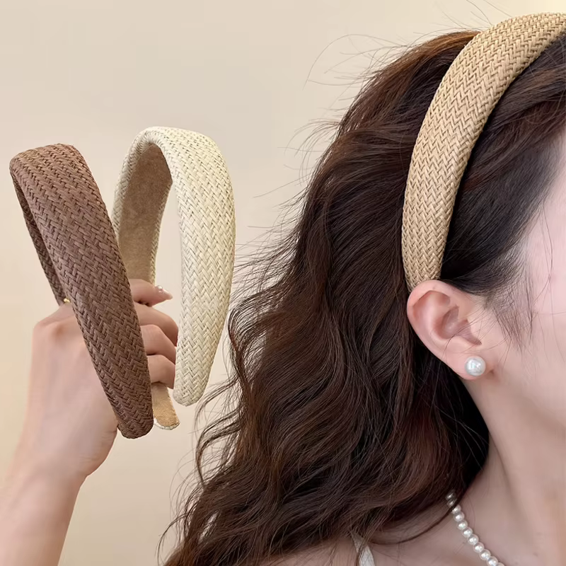 Nouveau serre-tête large tressé