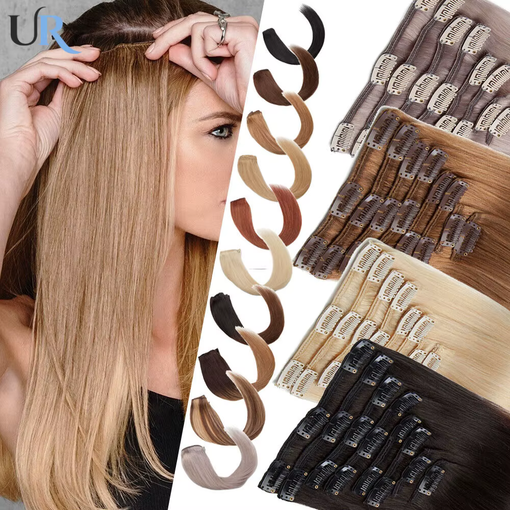 Extensions de cheveux humains à clips