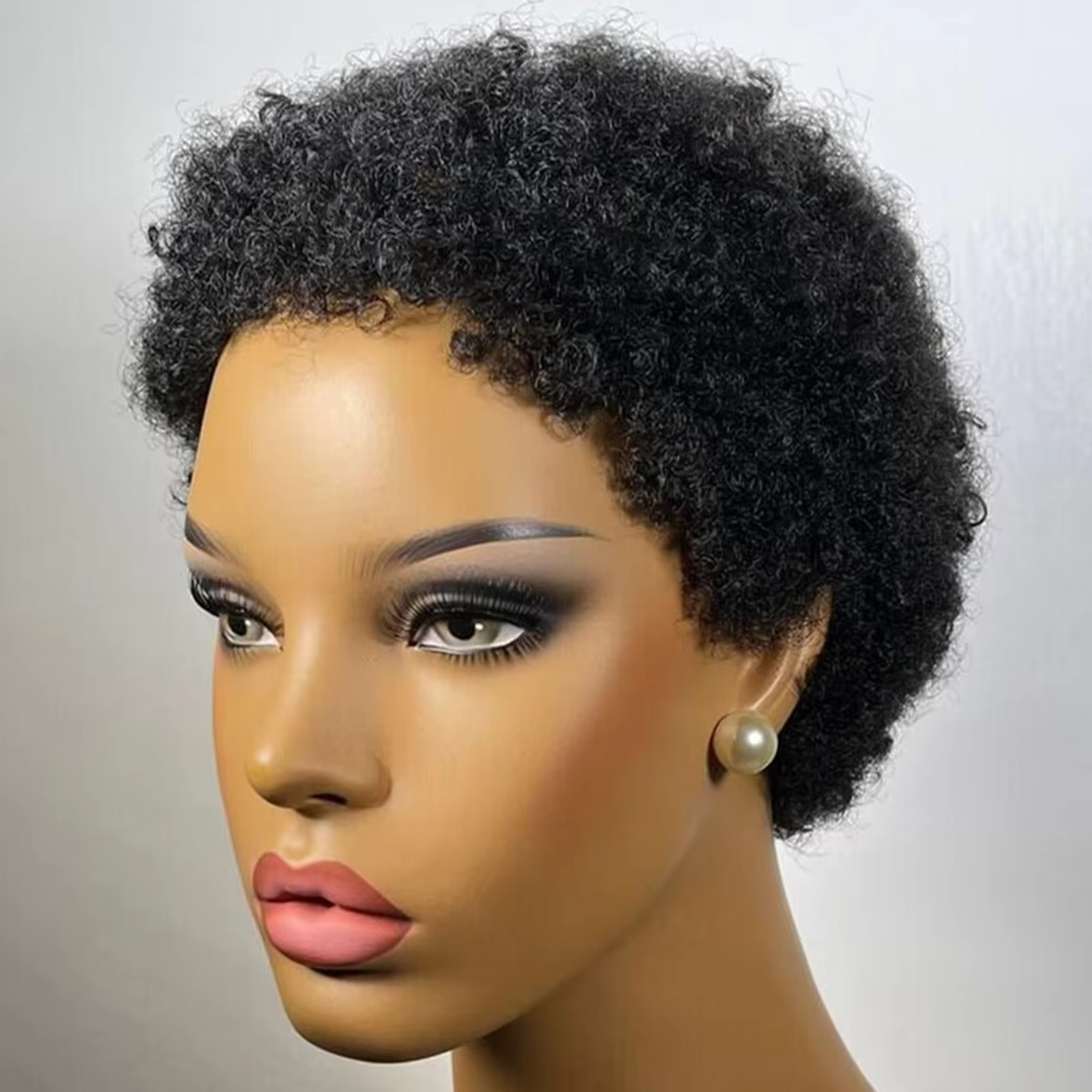 Perruque afro courte crépue sans colle pour femmes noires