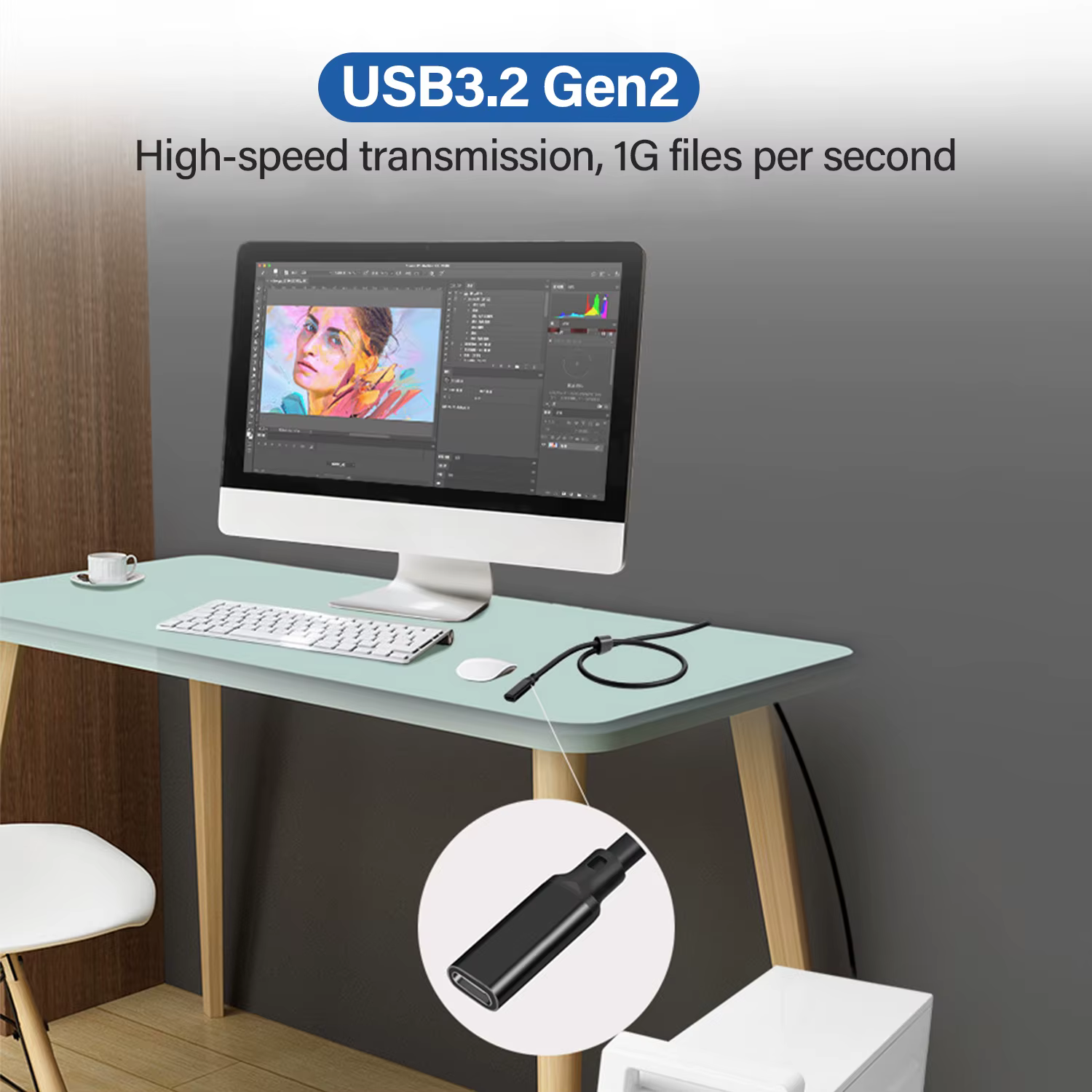 Câble d'extension USB C mâle vers femelle Type C USB3.2 Gen2 10 Gbps 100 W, 2 m, 3 m, 5 m, cordon d'extension de charge rapide pour MacBook Pro Samsung