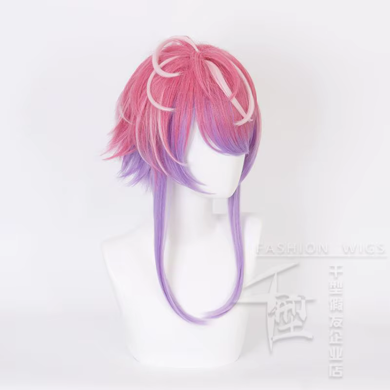Perruque de Cosplay synthétique rose et violette