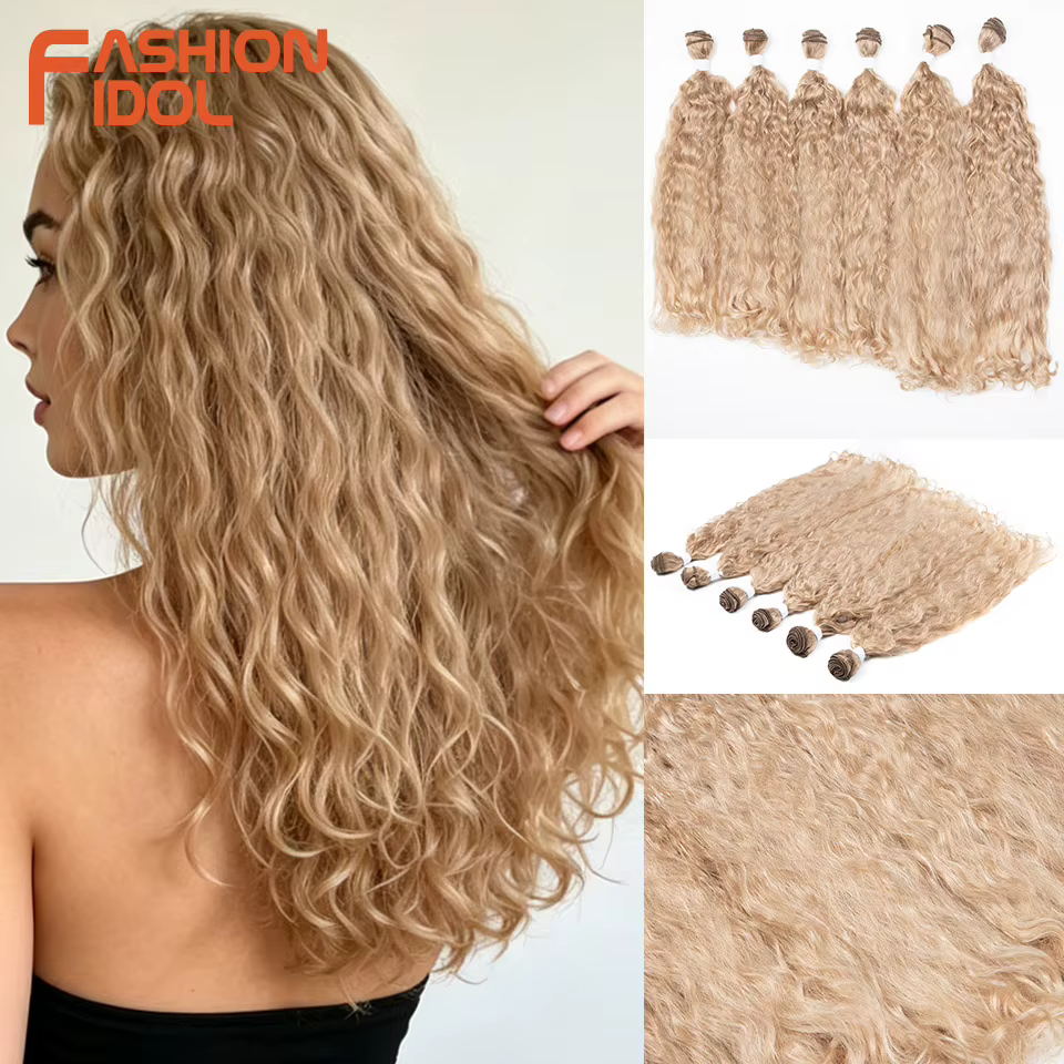 FASHION IDOL Extensions de cheveux synthétiques bouclés résistantes à la chaleur