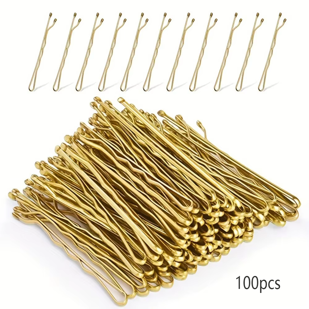 Lot de 100 pinces à cheveux en métal ondulé