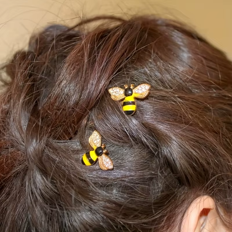Ensemble de 4 pinces à cheveux abeille mignonnes et élégantes