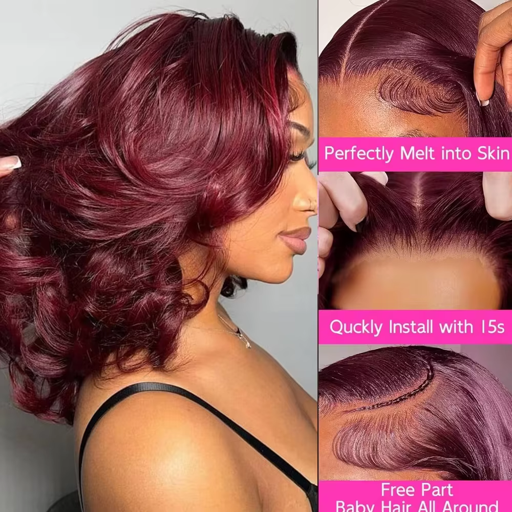 Perruque Bob en Cheveux Humains Bouclés Courts et Lâches