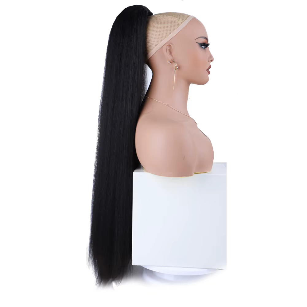 Extensions de queue de cheval synthétiques droites Yaki Extra longues 30 pouces