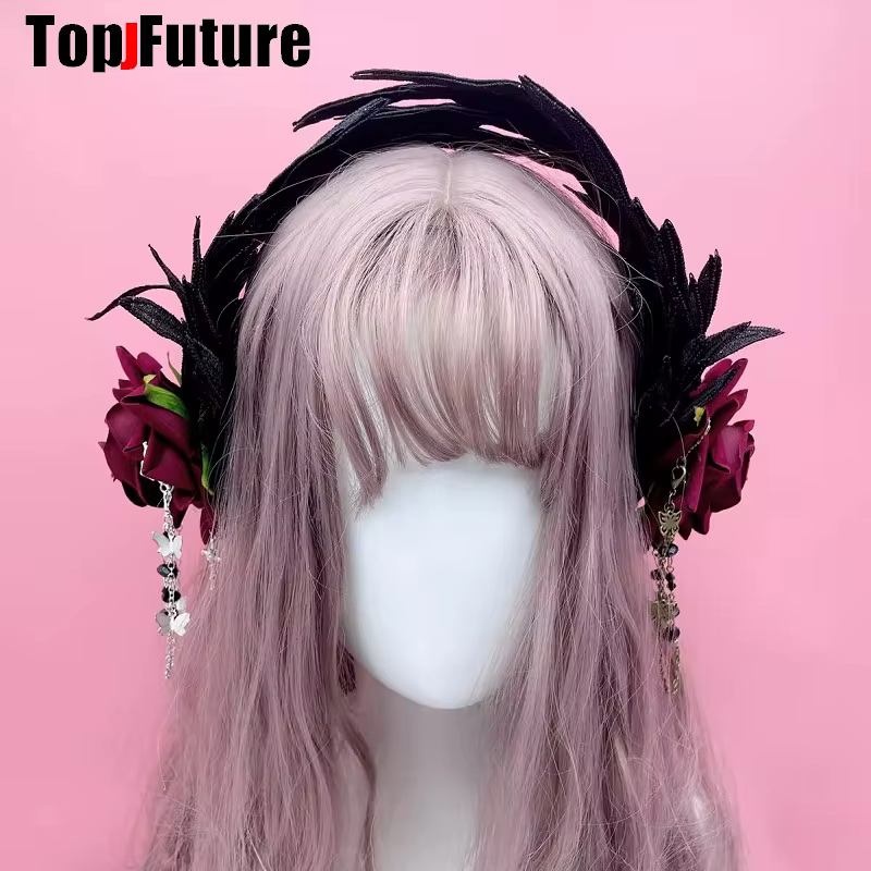 Pince à Cheveux Brodée en Plumes d'Ange