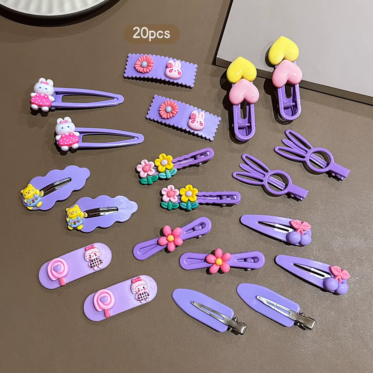 20 pinces à cheveux violettes mignonnes
