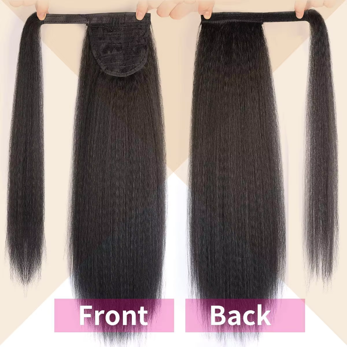 Extension de queue de cheval synthétique longue et crépue pour femmes noires