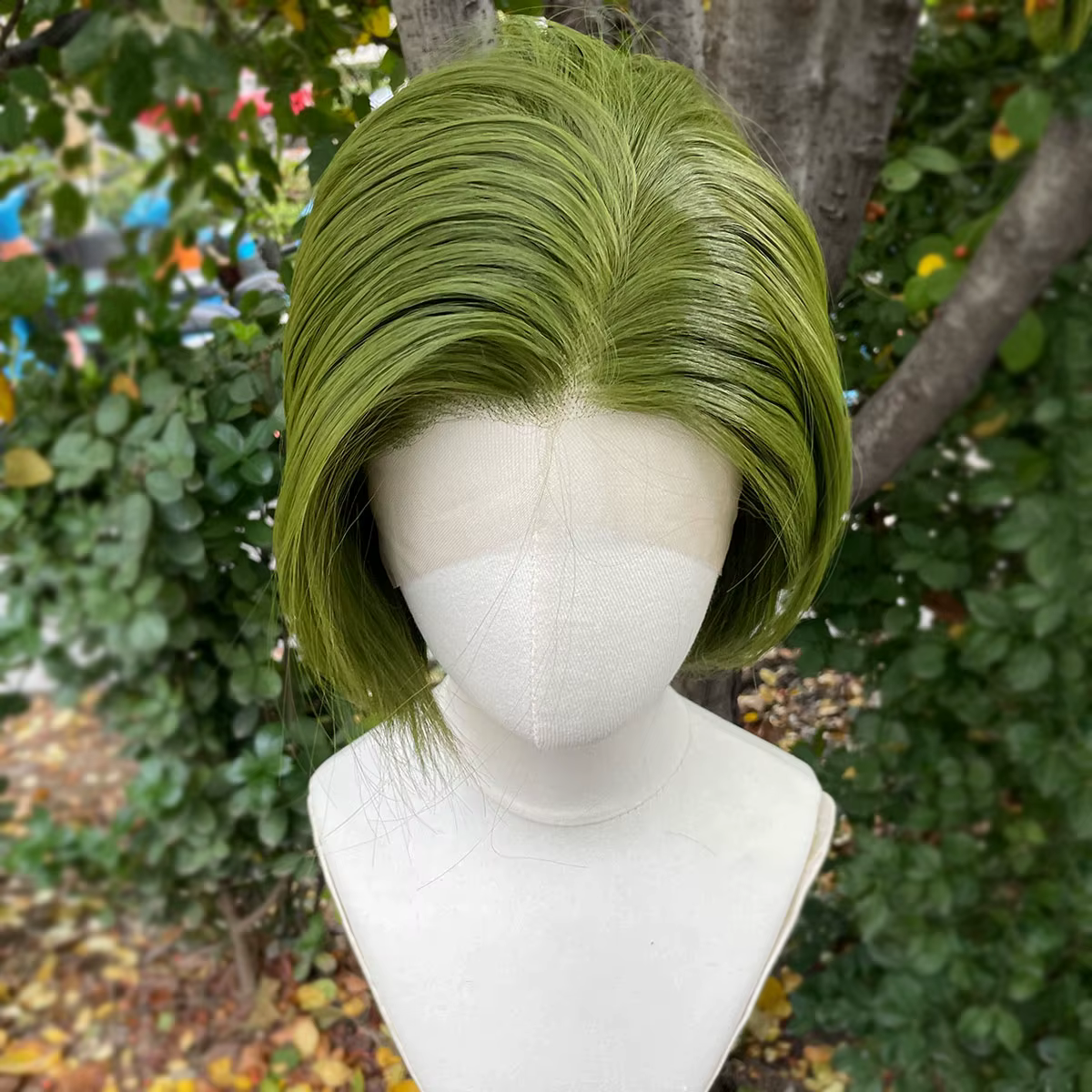 Perruques de Cosplay Bob vertes pour hommes