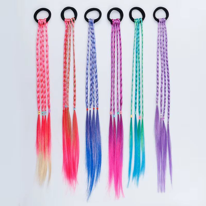 6 pièces multicolore Style bohème doux cheveux perruque tresse bricolage queue de cheval tresses
