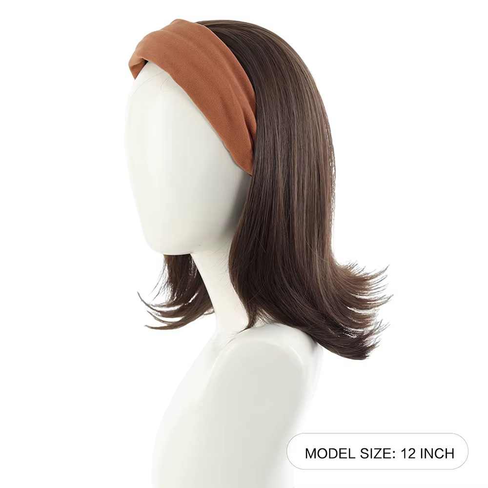 Perruque synthétique à bandeau pour femme