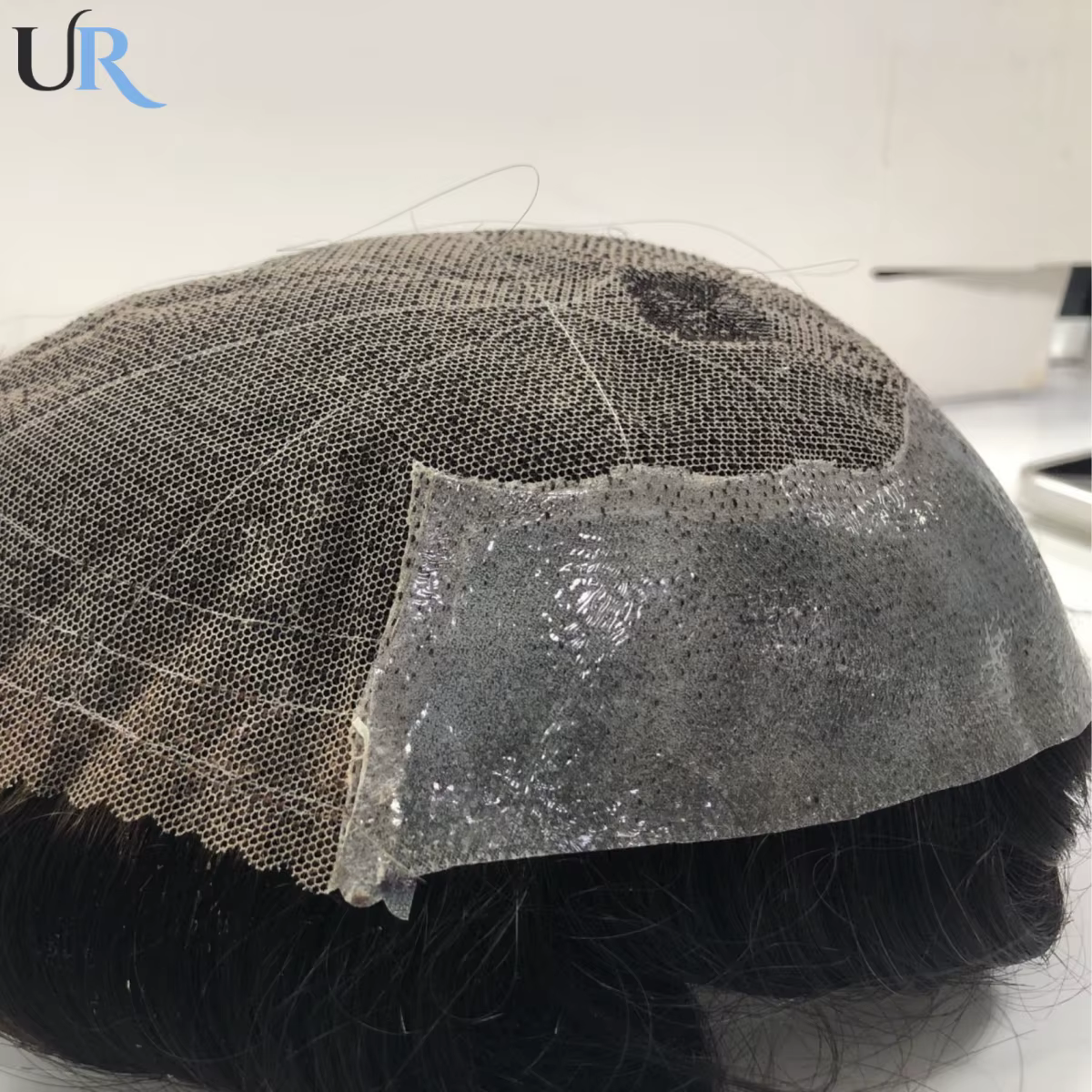 Toupet en dentelle avec base en PU pour hommes