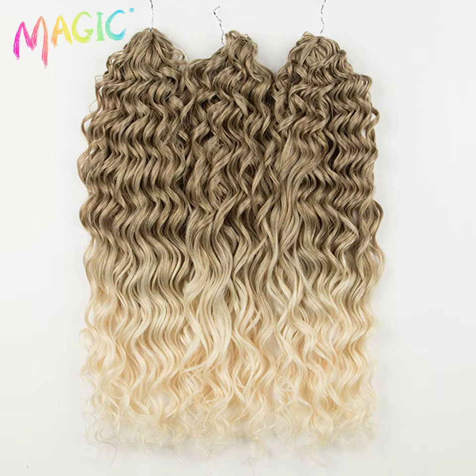 Extensions de cheveux synthétiques bouclés Magic Ombre Water Wave