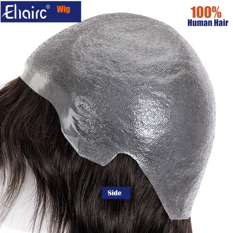 Perruque de cheveux humains délicats noués à la main