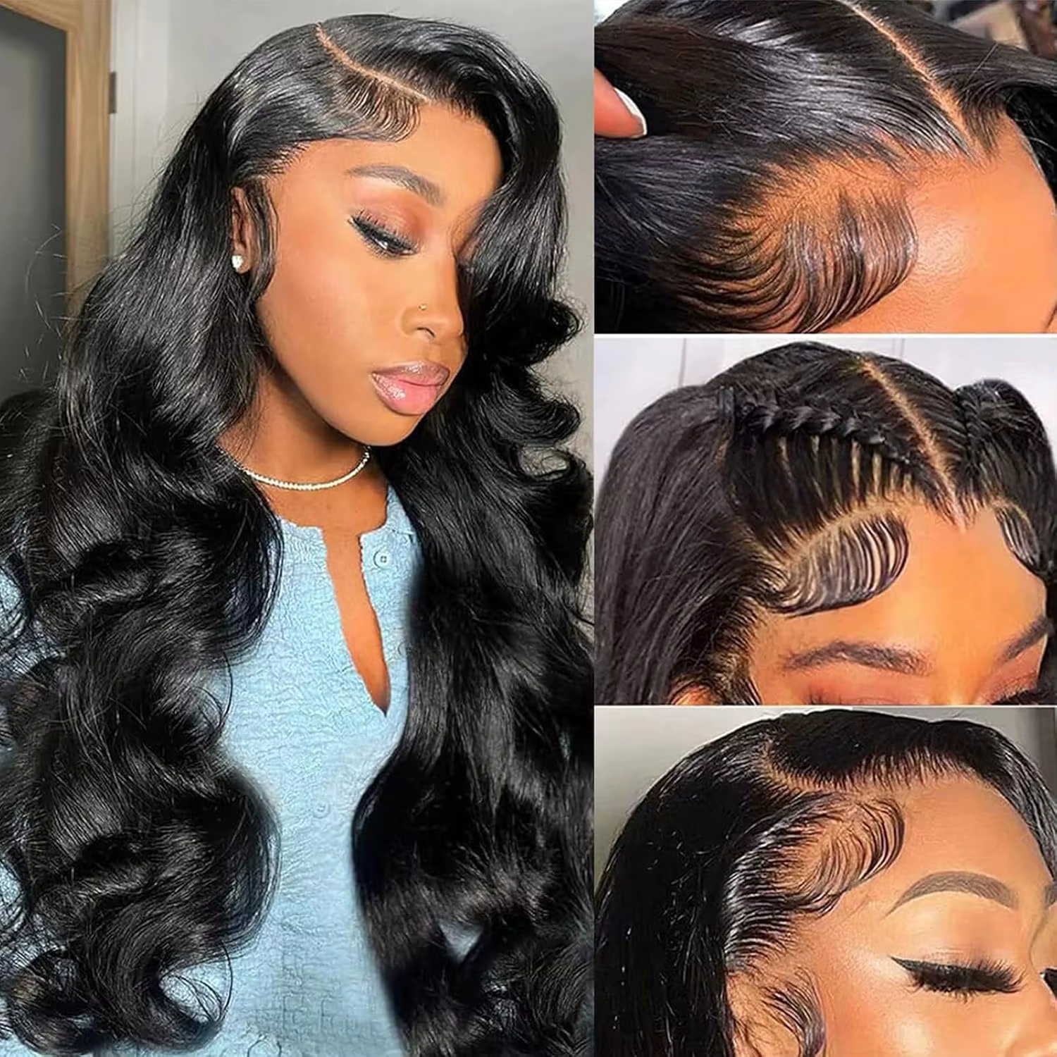 Perruque de cheveux humains Body Wave densité 200