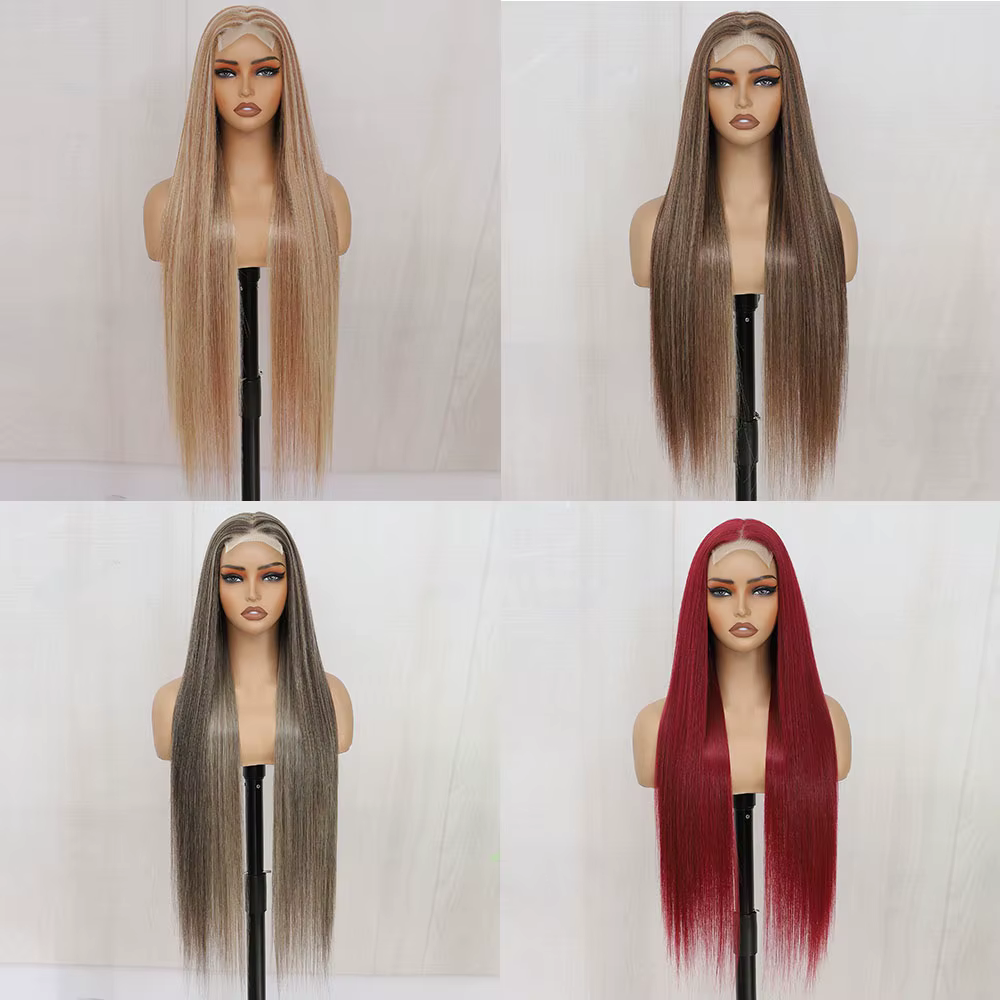 Perruque Lace Wig synthétique lisse 4x4 de 36 pouces