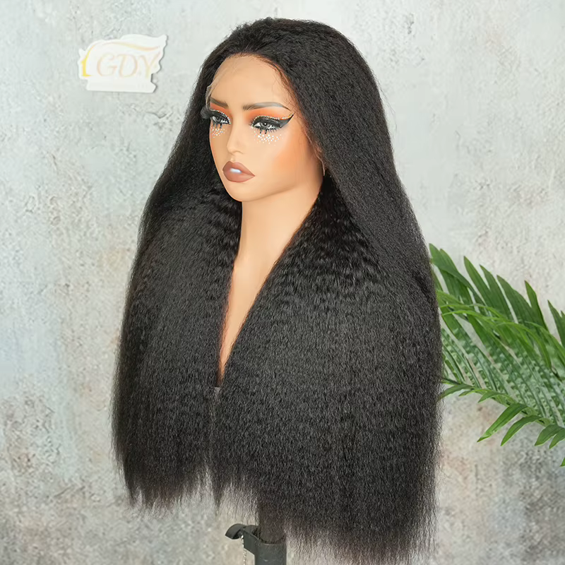 Perruque Lace HD 13x4 Double Drawn Kinky Straight en Cheveux Humains Vierges Bruts