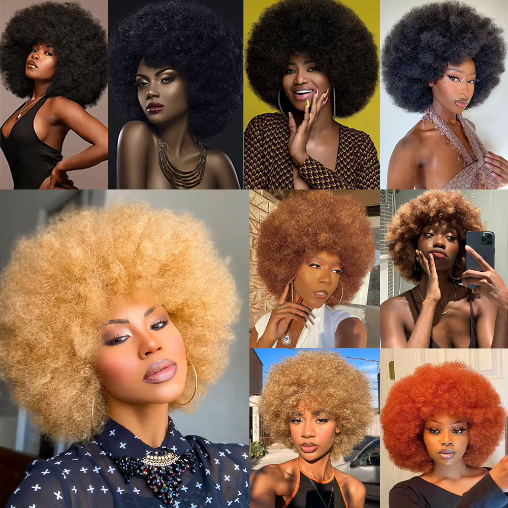 Perruques Afro bouclées des années 70 pour femmes noires