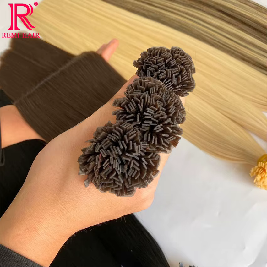 Extensions de cheveux à pointe plate en kératine
