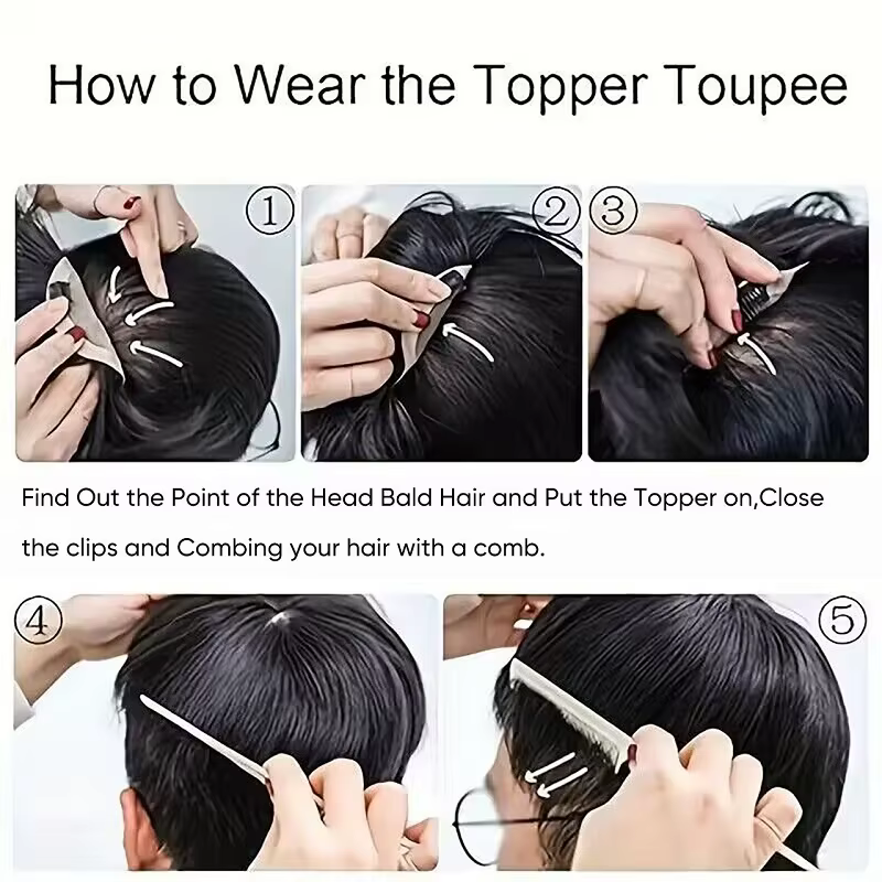 Perruque synthétique courte noire pour hommes