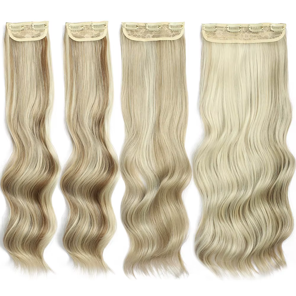 Extensions capillaires synthétiques blondes à Clip