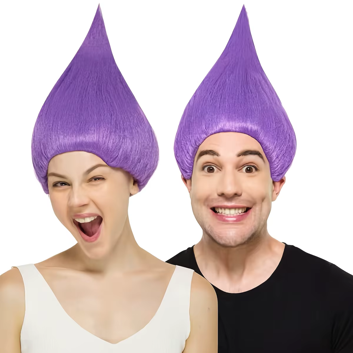 Perruque synthétique violette anti-déformation et pointue