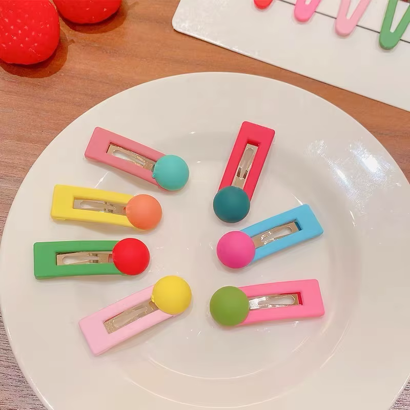 Nouvelles pinces à cheveux mignonnes et colorées en forme de haricot pour filles