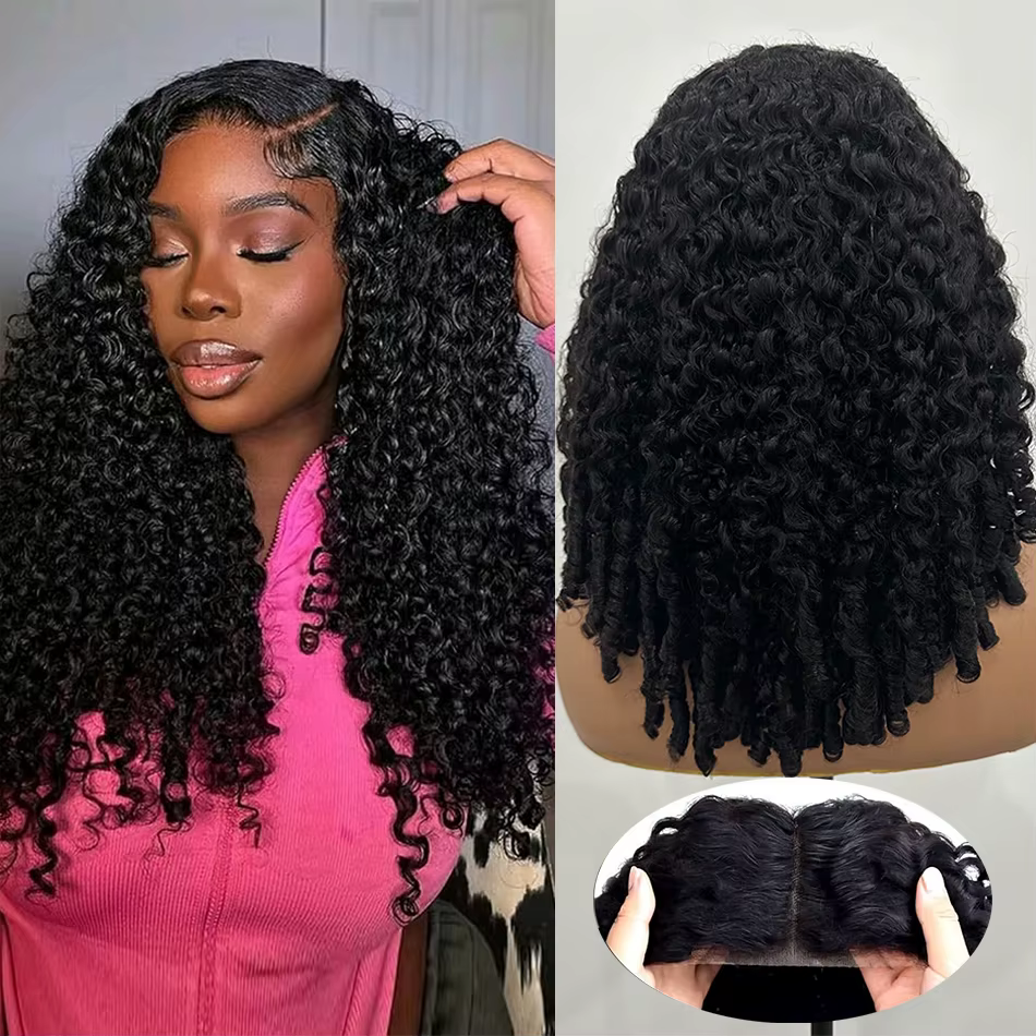 Perruque de cheveux humains bouclés birmans 100%