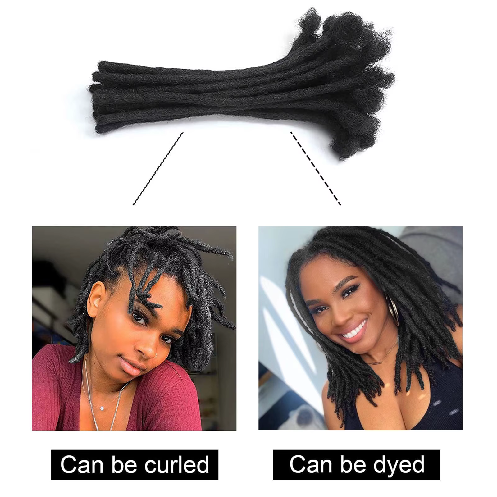 Extensions de dreadlocks synthétiques faites à la main