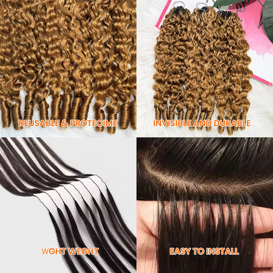 Extensions de cheveux au crochet en plumes #