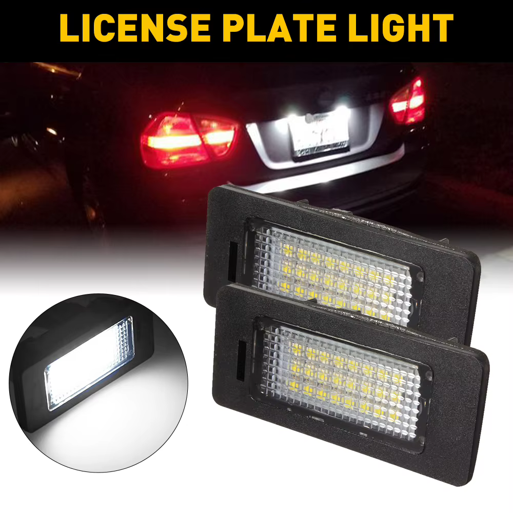 Lampe de Plaque d'Immatriculation pour BMW Série 1 3 5, E39, E60, E61, F10, F30, E82, E88, E90, E91, E92, E93, X5, E70, X6, E71, 2 Pièces