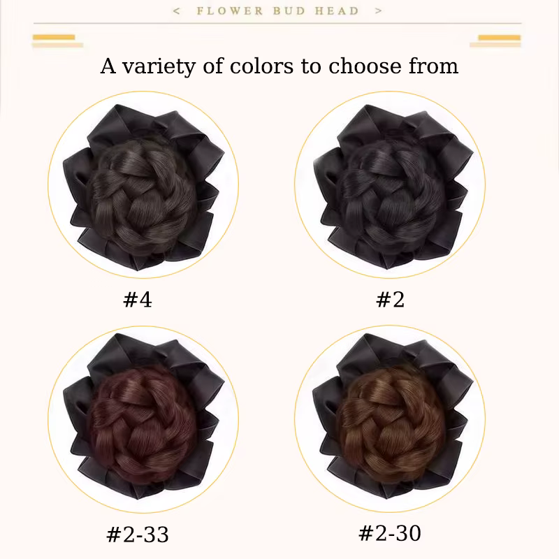 Extensions de chignon tressées synthétiques