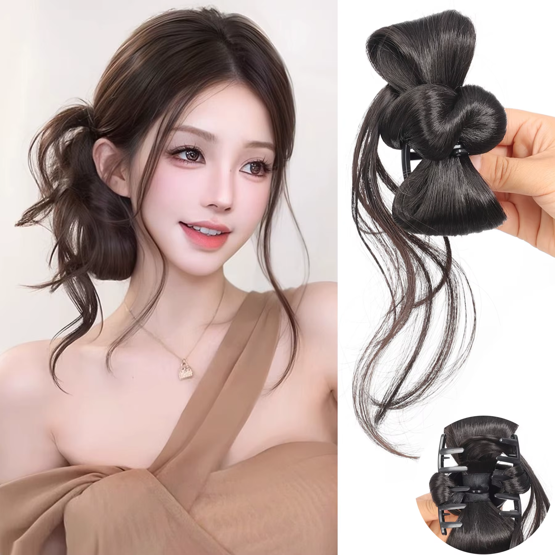 Perruque chignon de Style synthétique