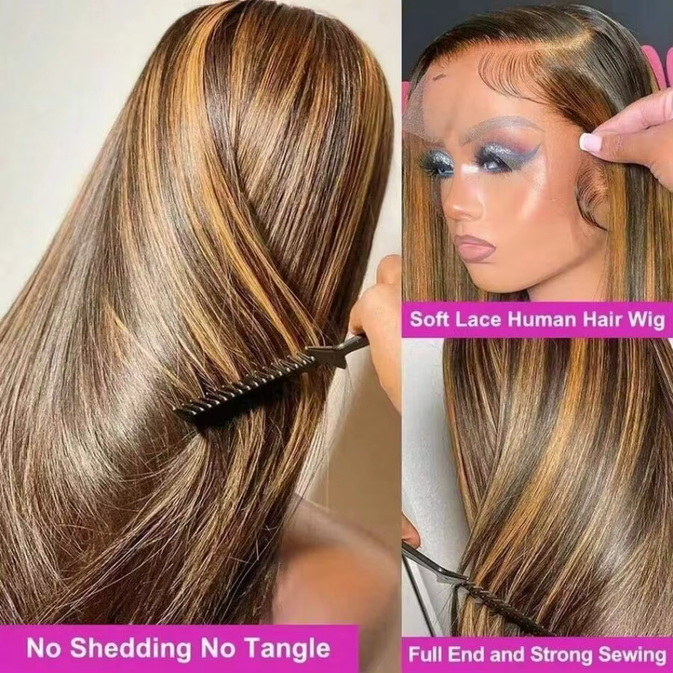 Perruque 427 Highlight en Cheveux Humains