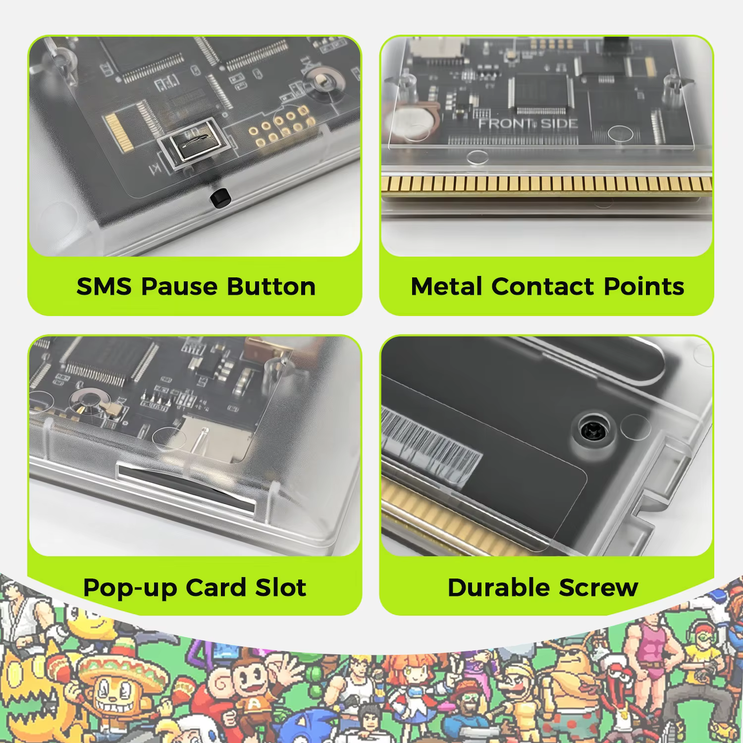 Cartouches de jeu avancées MEGA MD V3 Pro EDMD 3000 en 1 FlashCard pour console de jeu vidéo SEGA Genesis Mage Drive 16 bits