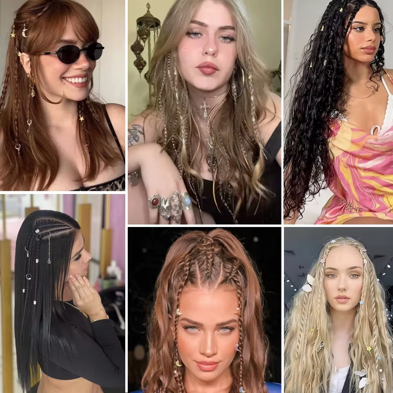 1 pièce Extension de cheveux tressée à clipser