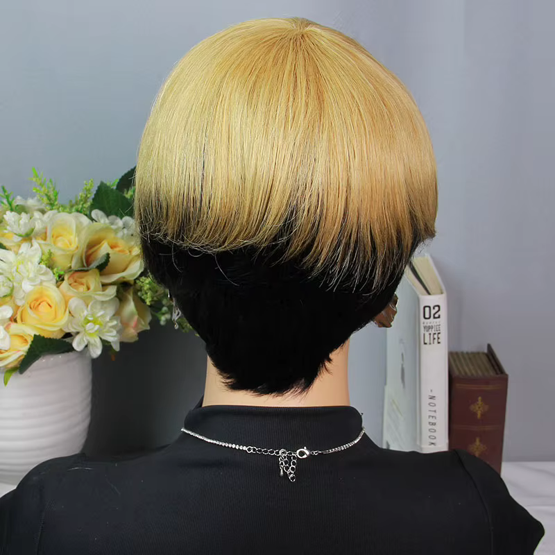 Perruque courte Pixie Cut en cheveux humains pour femmes