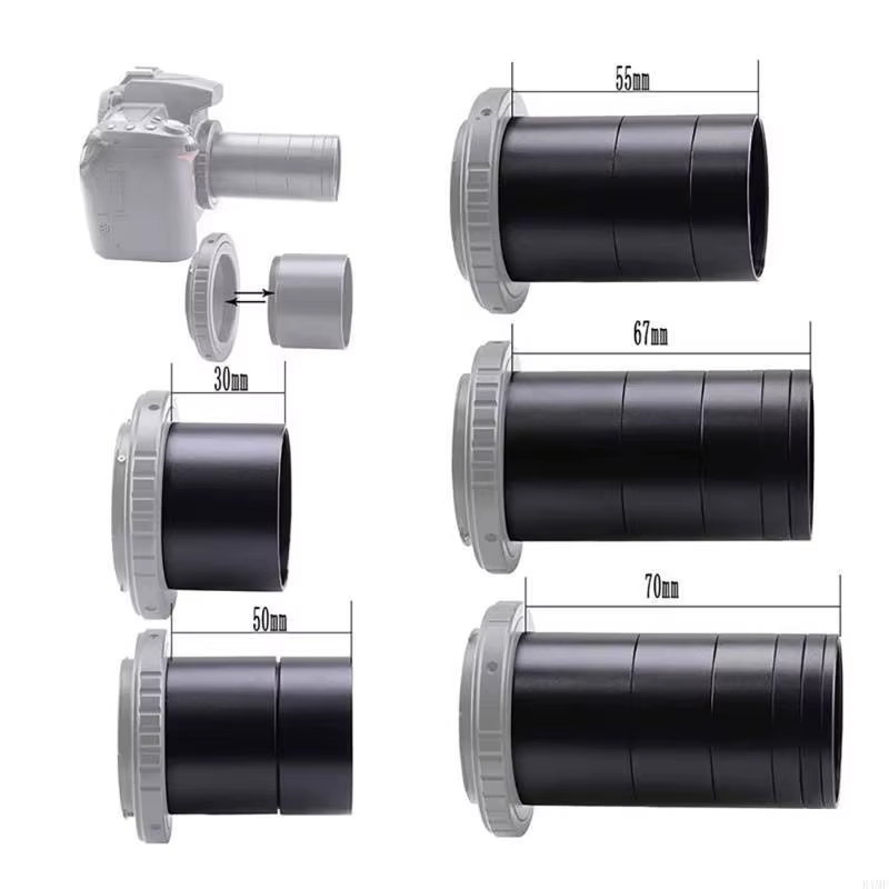 Ensemble d'extensions télescope, 8 tailles, 3-30mm, en alliage métallique M48x0,75, tubes d'extension