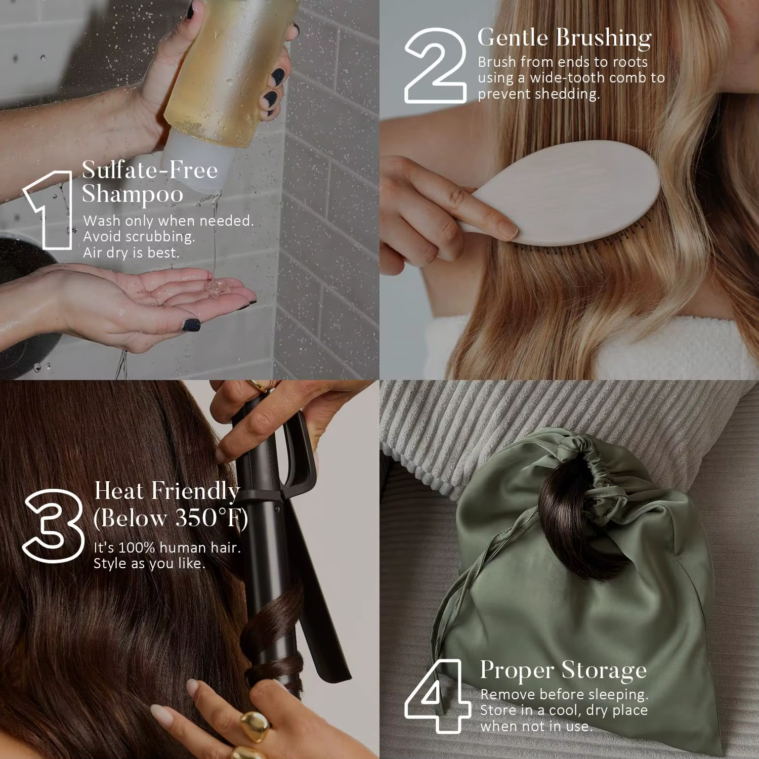 Extensions de cheveux naturels à clipser