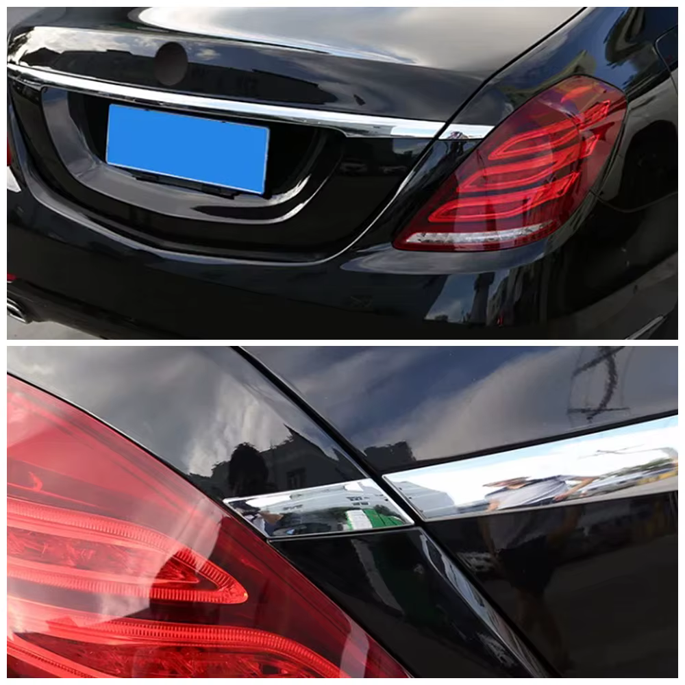 Garniture chromée étendue pour coffre arrière Mercedes Benz Classe S W222 2014-2020, autocollant décoratif extérieur pour feux arrière S400 S450 S500 S600