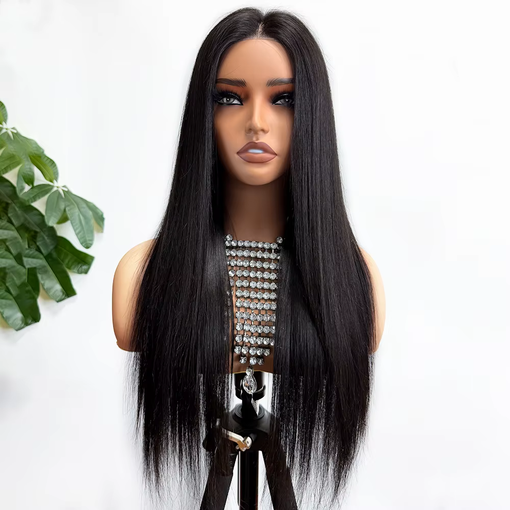 Perruques longues et droites en cheveux humains pour femmes